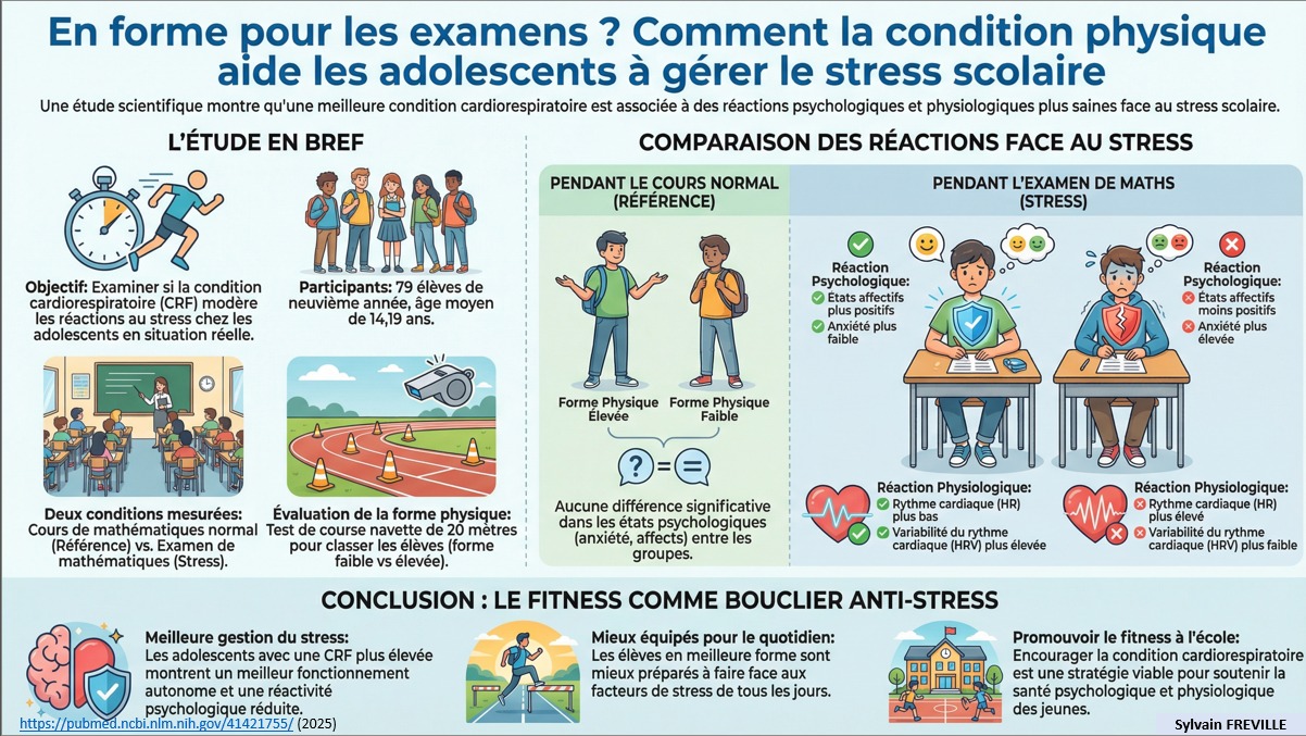 Découvrez comment la condition physique et la variabilité de la fréquence cardiaque (HRV) aident les adolescents à mieux gérer le stress scolaire et les examens.
